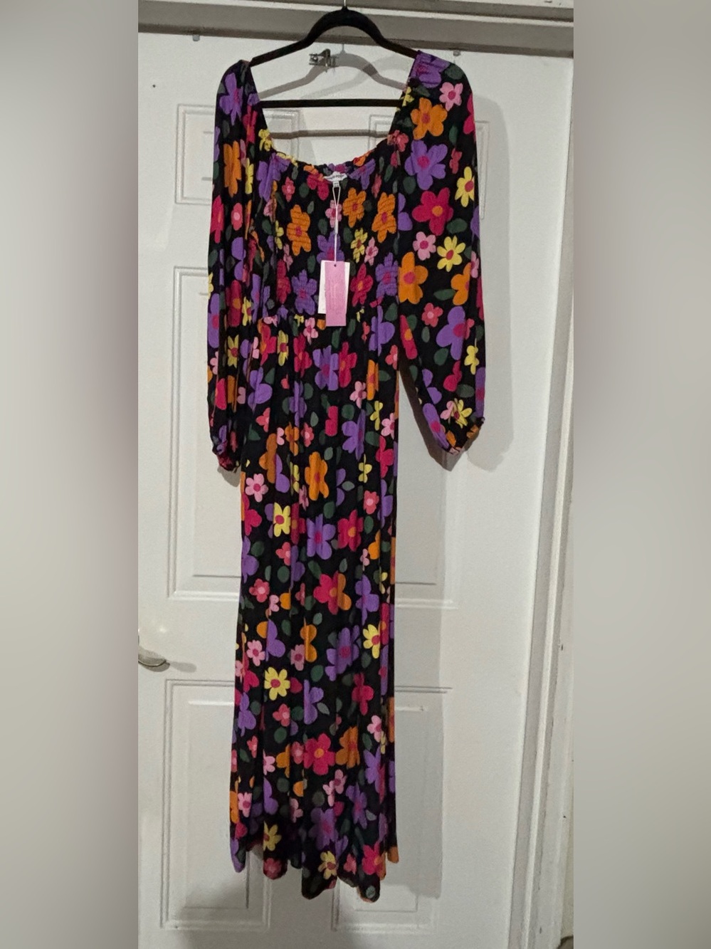Proud Poppy Black Floral Jumpsuit with Bright Multicolor Flowers